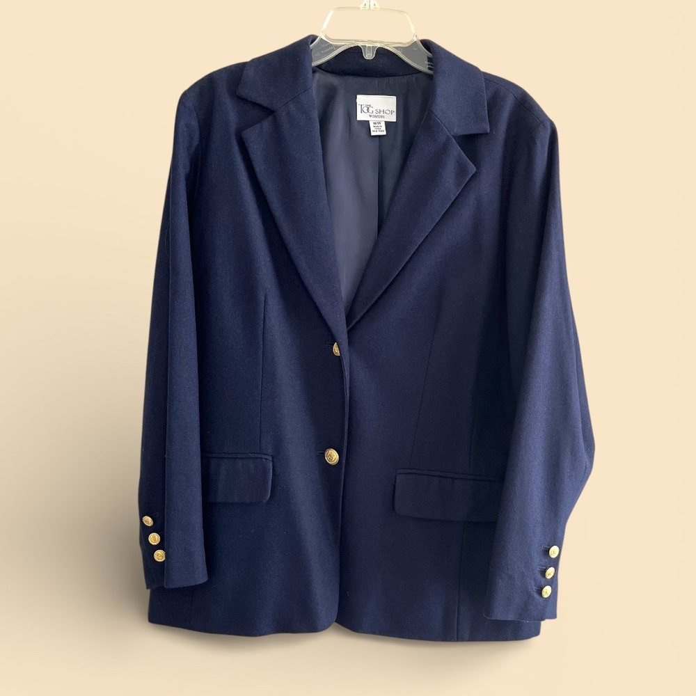 Tog Shop Navy Wool-Blend Blazer Size 16W